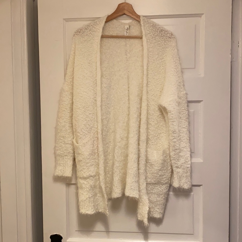 Ivory popcorn knit fizzy cardigan